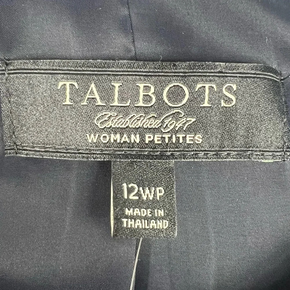 TALBOTS The Jackie Fit Navy/Linen Striped Button Down 4 button Blazer Size 12 - Picture 10 of 10